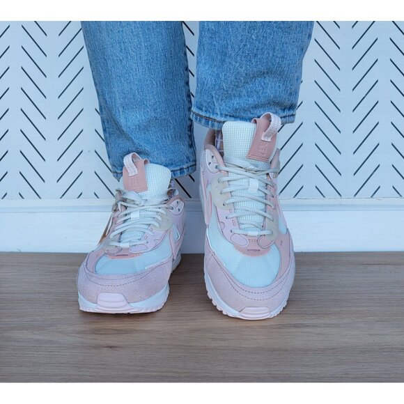 ❤️❤️Nike Air Max 90 Futura Women Shoes 7.5 Barley Rose Pink Sneakers DM9922-104 - Picture 3 of 10